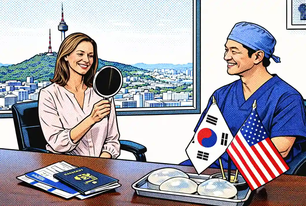 Korea Medical Tourism Foreign Patients Pasien asing berkonsultasi dengan spesialis medis Korea sebelum menjalani perawatan di rumah sakit wisata medis Korea Selatan.